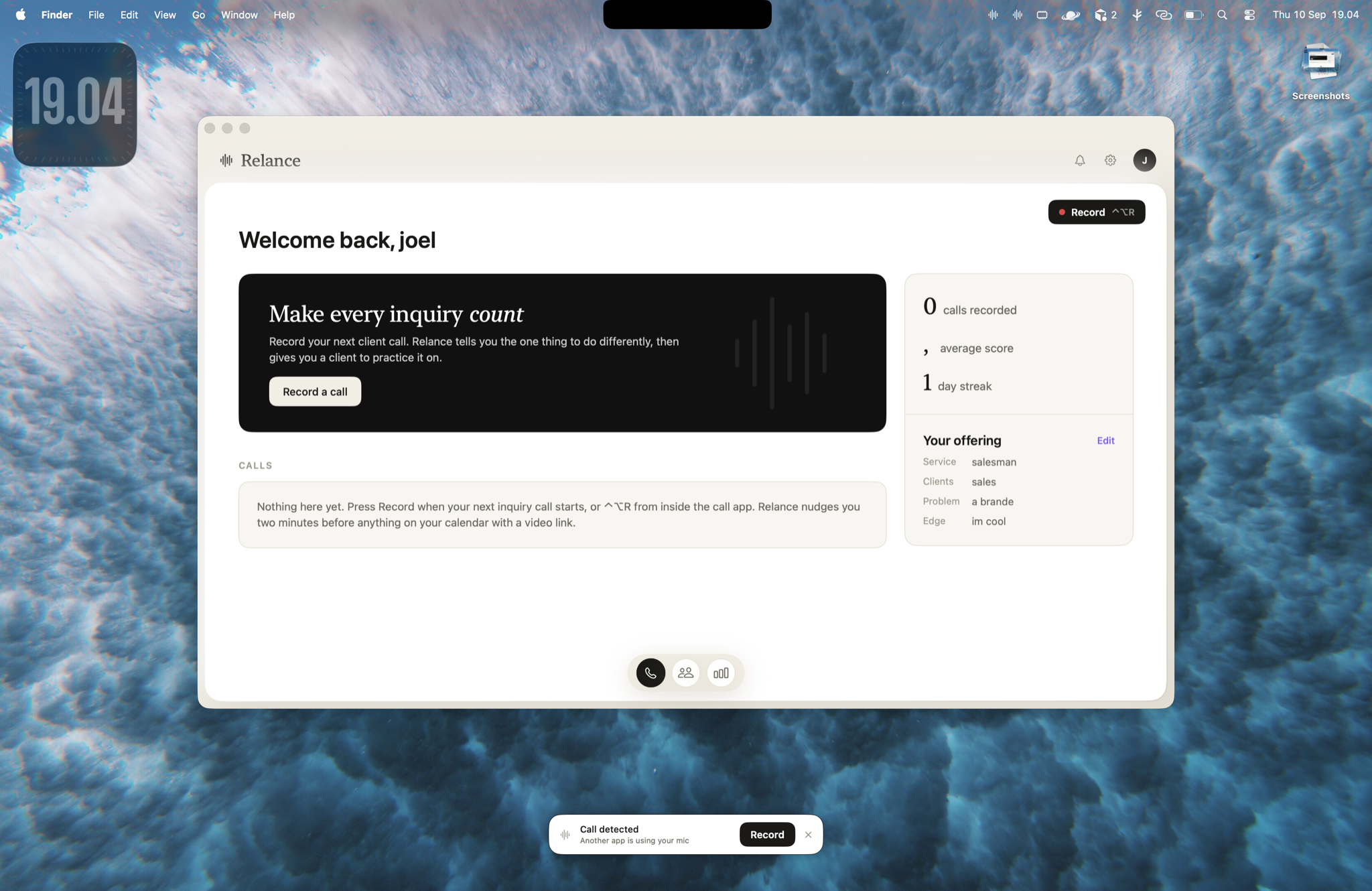 Relance product demo